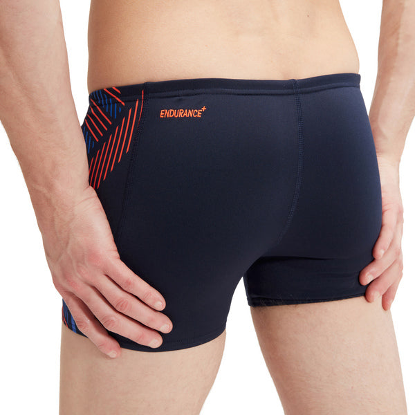 Tech Panel Aquashort men's swimwear, dark blue-orange