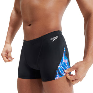 Allover Digi V-Cut Aquashort men's swimwear, black-blue