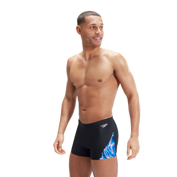 Allover Digi V-Cut Aquashort men's swimwear, black-blue