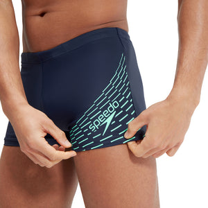 Medley Logo Aquashort men's swim trunks, dark blue-green