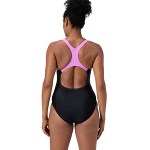 Medley Logo women's swimsuit, black-pink