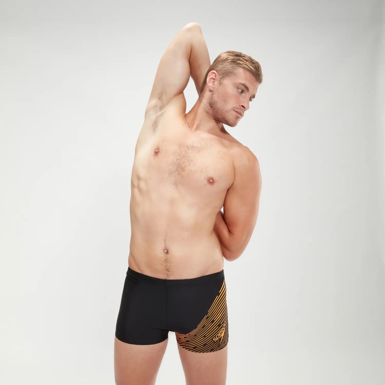 Medley Logo Aquashort miesten uimahousut, musta - oranssiSpeedo