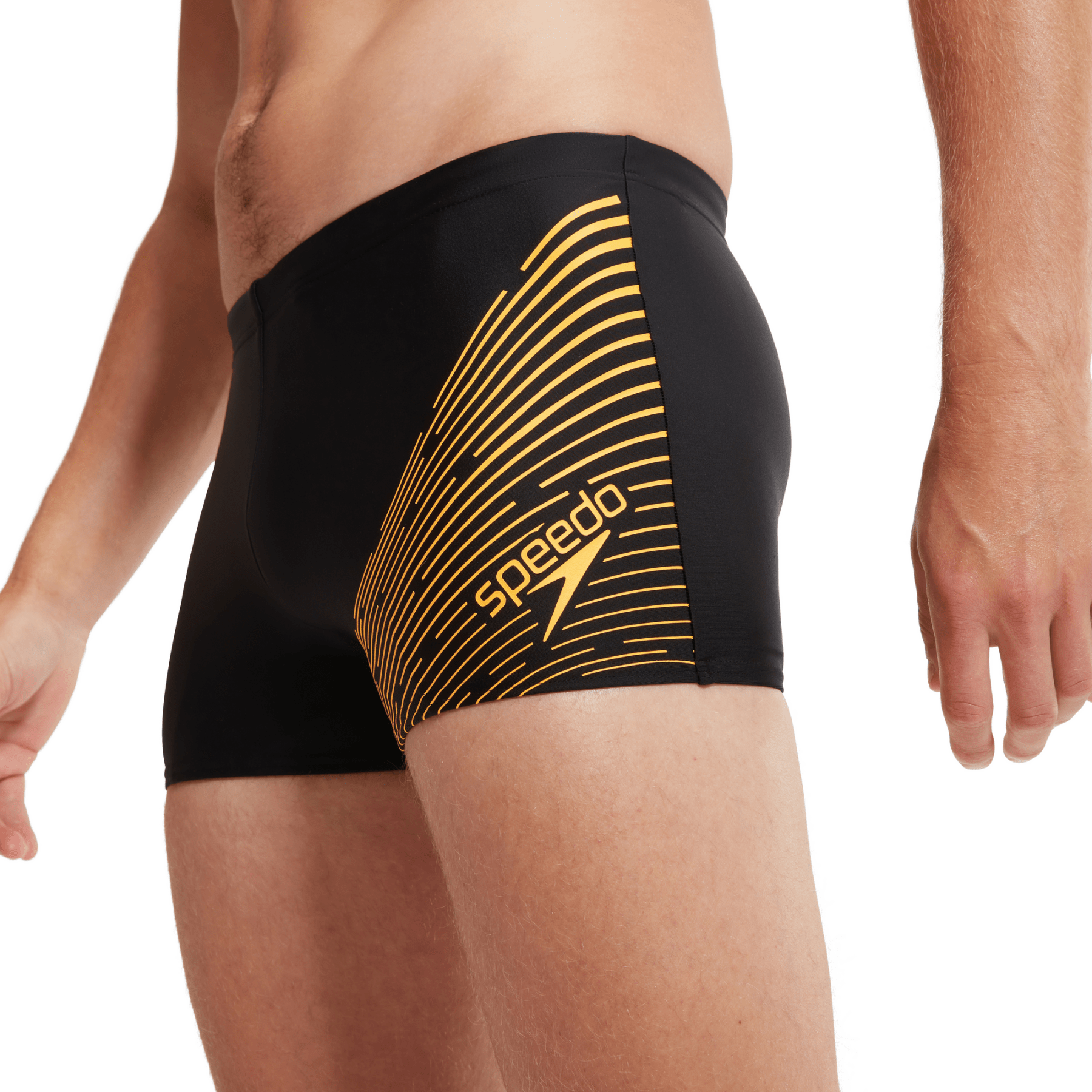Medley Logo Aquashort miesten uimahousut, musta - oranssiSpeedo