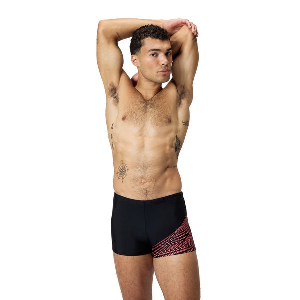 Medley Logo Aquashort miesten uimahousut, musta - punainen - Speedo