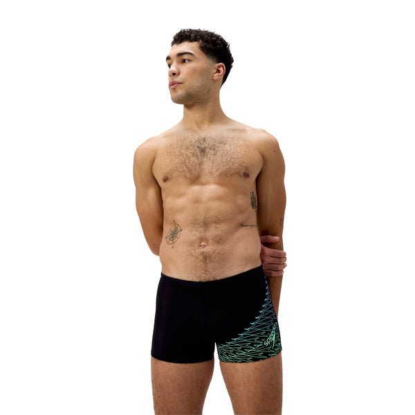 Medley Logo Aquashort miesten uimahousut, musta - vihreäSpeedo