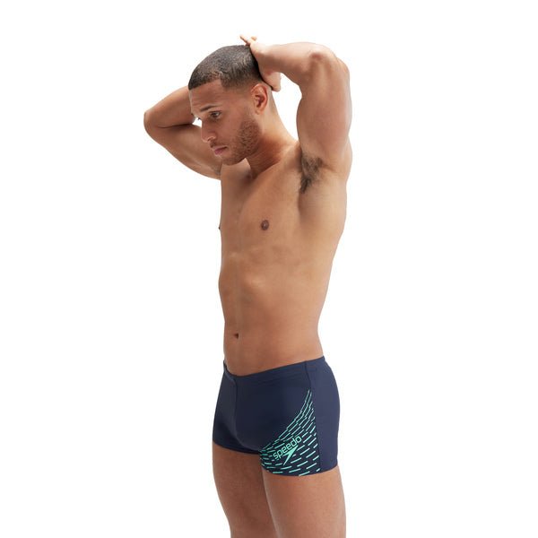 Medley Logo Aquashort miesten uimahousut, tummansininen - vihreäSpeedo