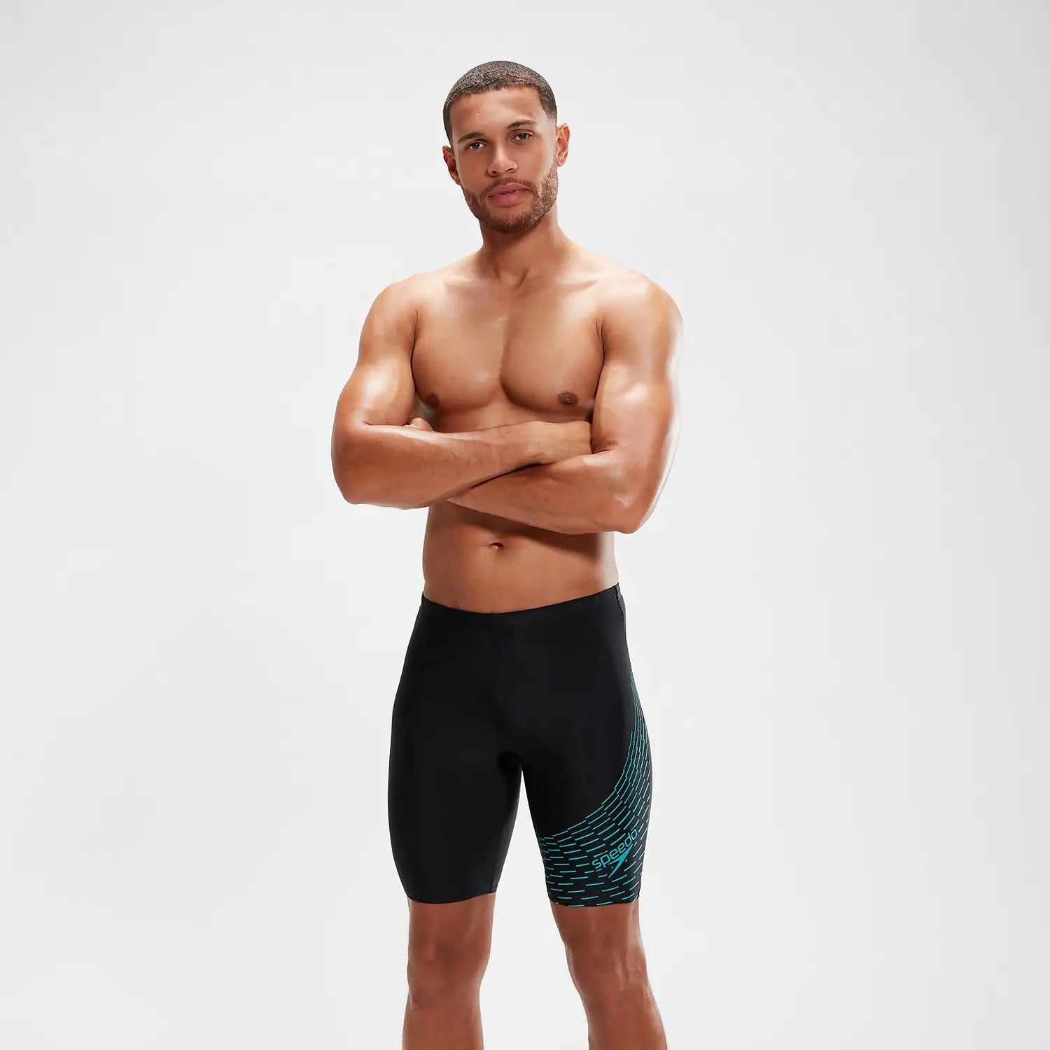 Medley Logo Jammer miesten uimahousut, musta - turkoosiSpeedo