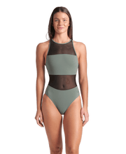 Mesh Panels Vent Back naisten uimapuku, sage green - Arena