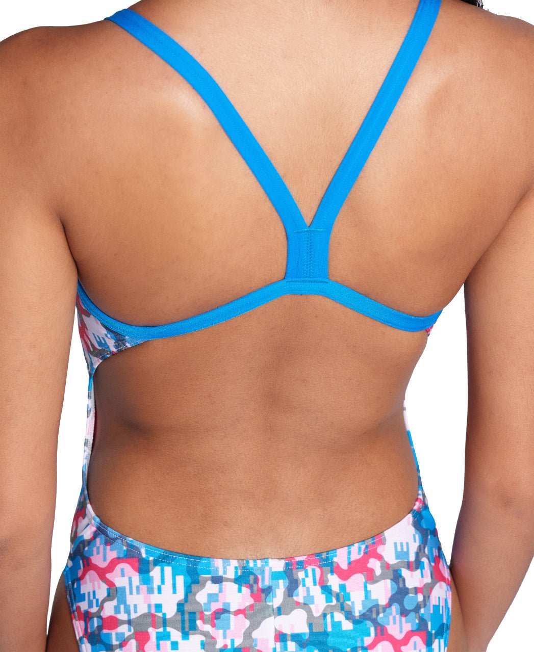 Multi Camo Swimsuit Challenge Back naisten uimapuku, sini - pinkkiArena