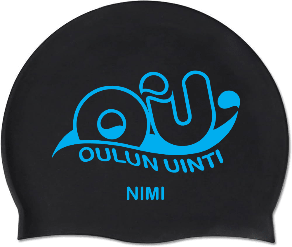 Oulun Uinti - nimikoitu uimalakki 2kpl mustaOulun uinti