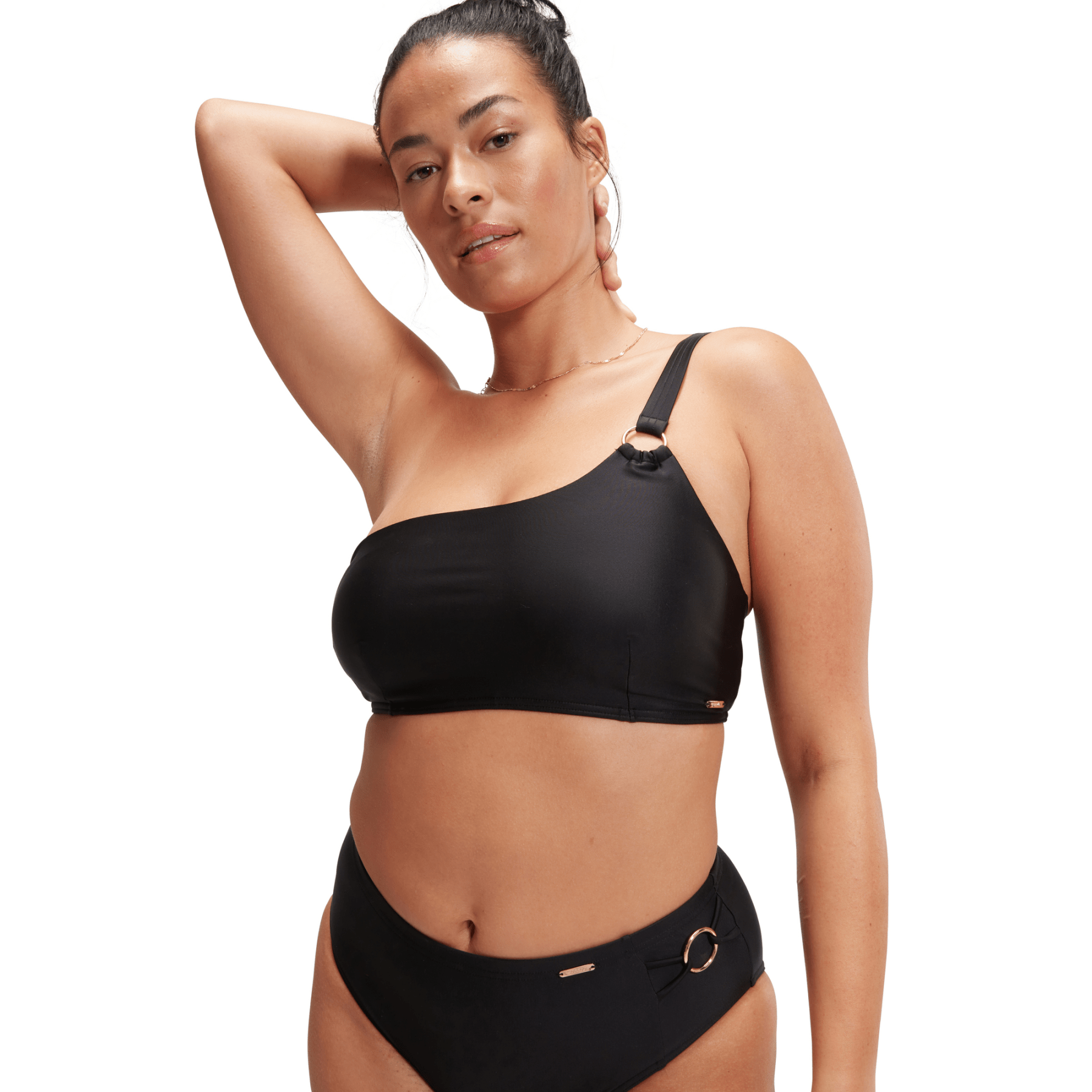 Shaping Asymmetric naisten bikiniyläosa, mustaSpeedo