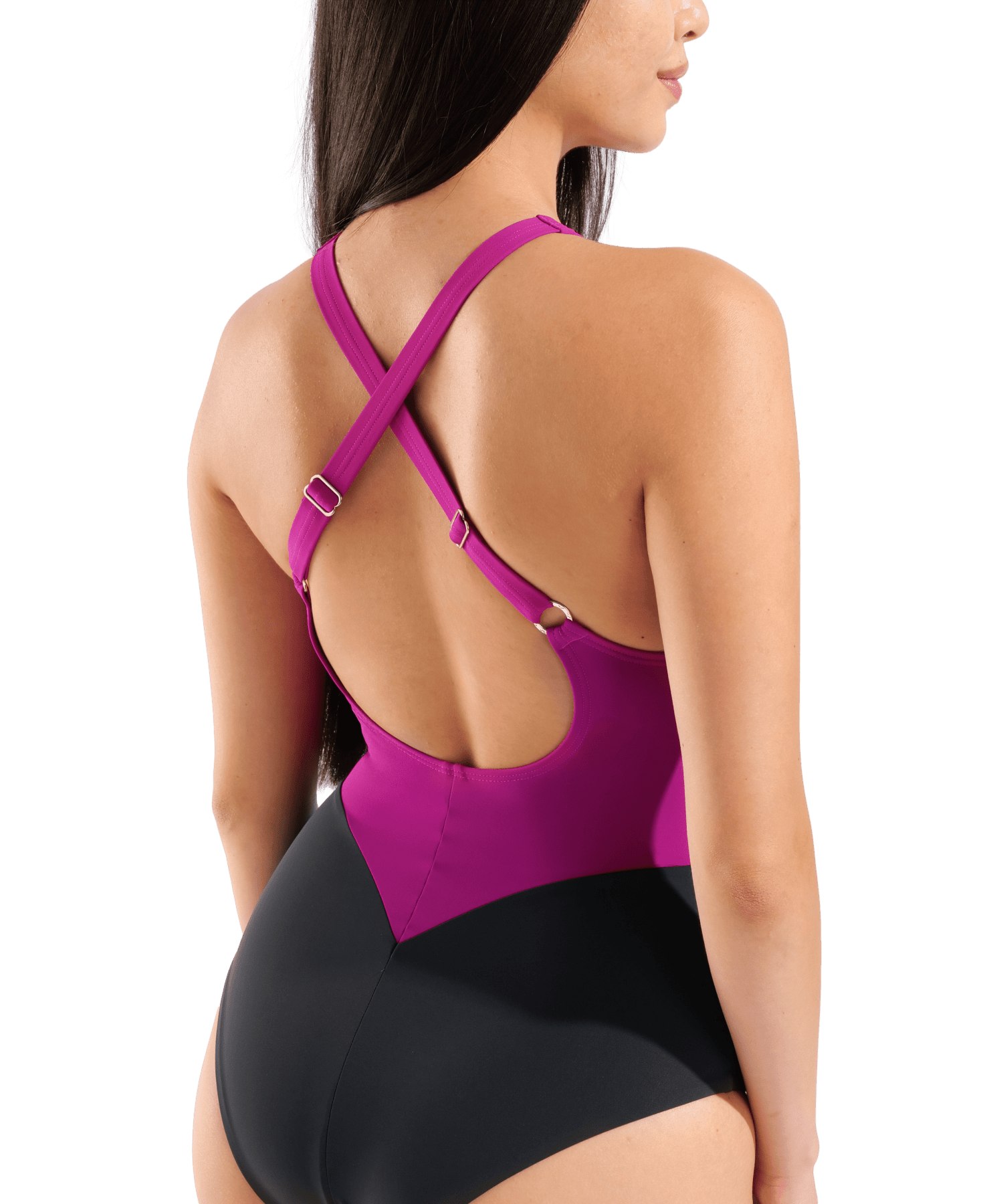 Silvia Cross Back Naisten Uimapuku, violetti - harmaaArena