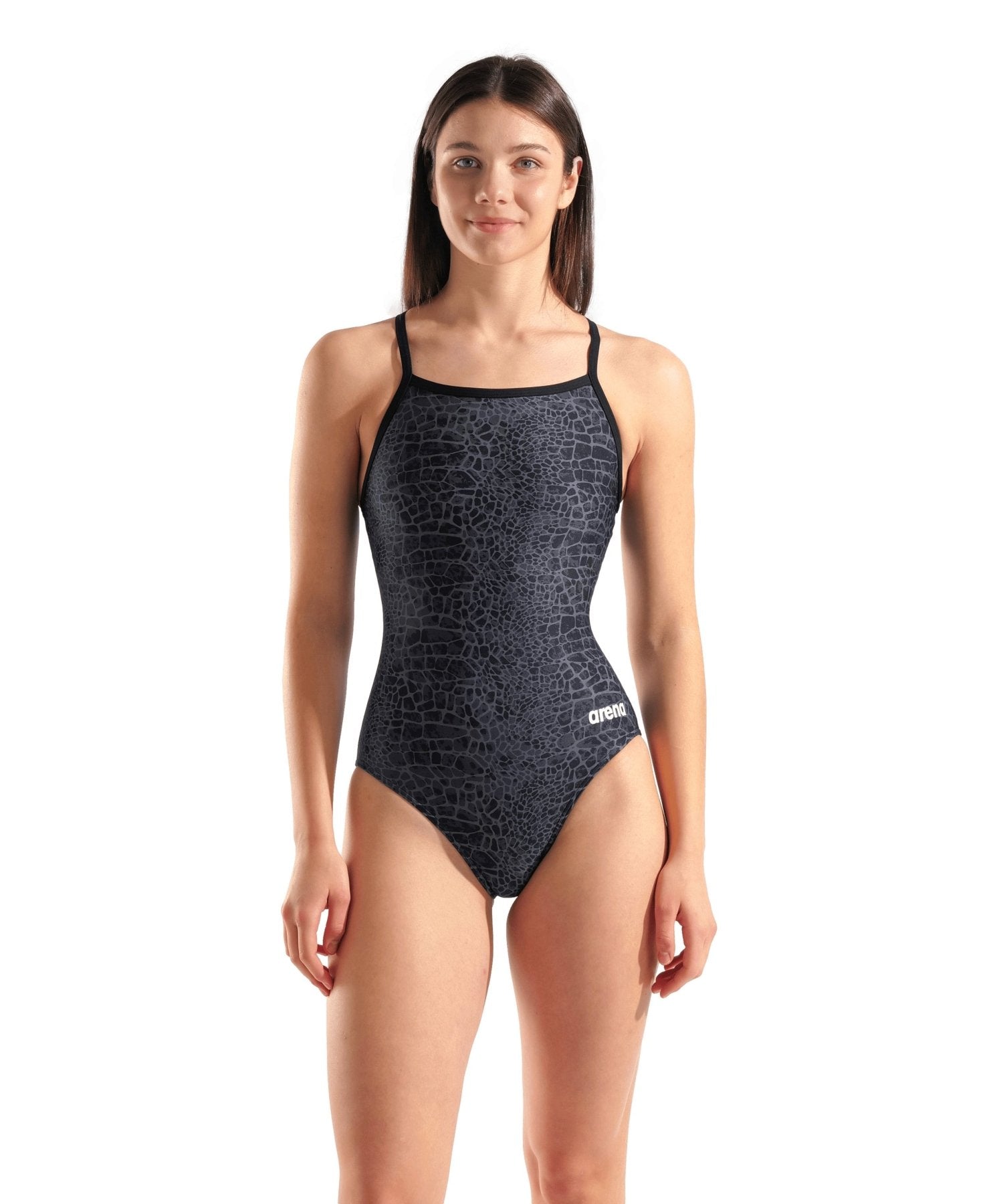 Snakeskin Lightdrop Back naisten uimapuku, mustaArena