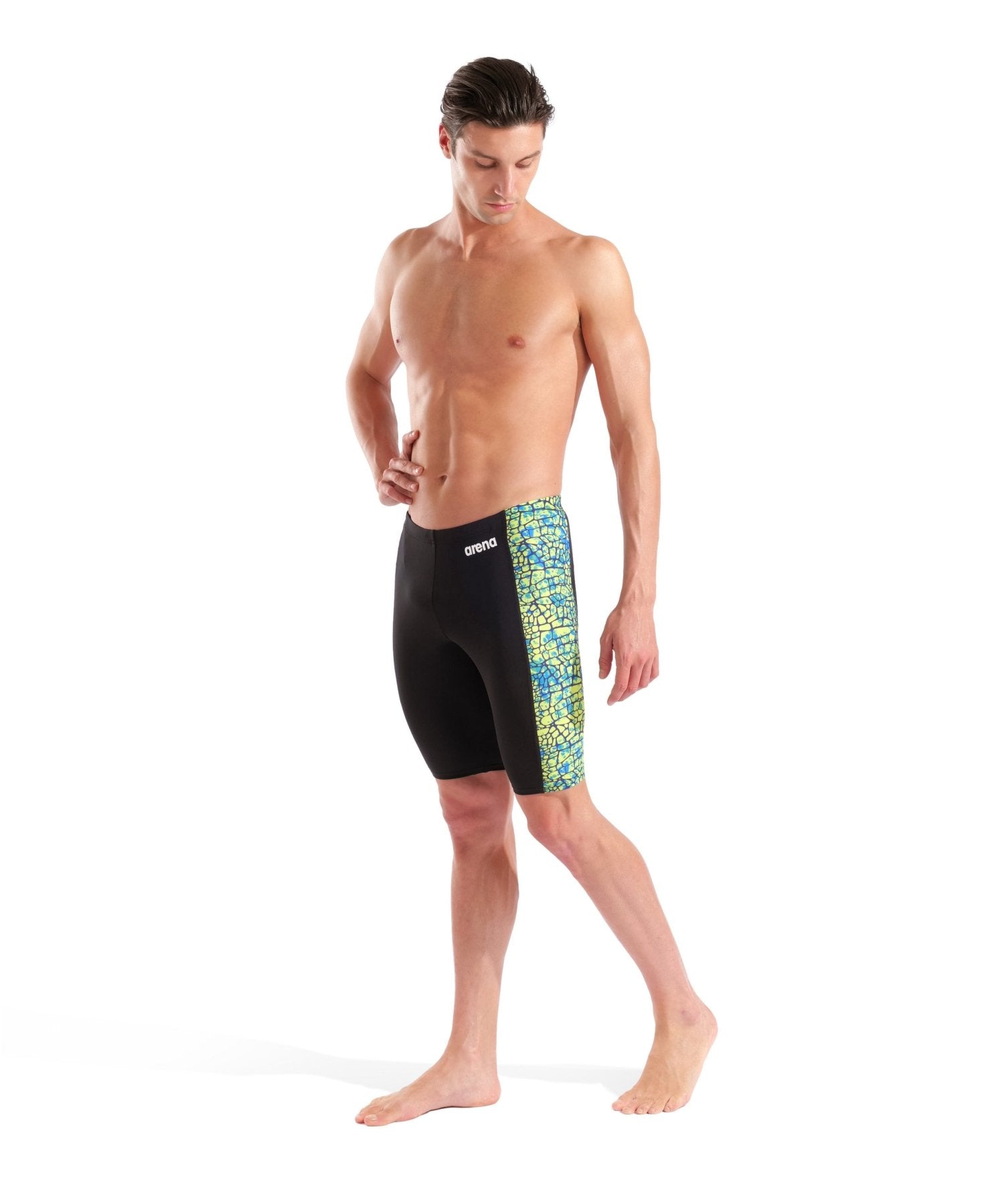 Snakeskin Swim Jammer miesten uimahousut, musta - vihreäArena