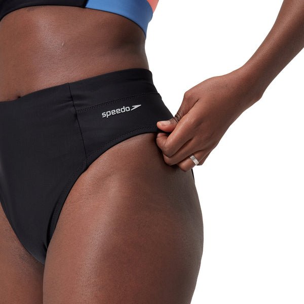 Solid Hi Waist naisten bikini alaosa, mustaSpeedo