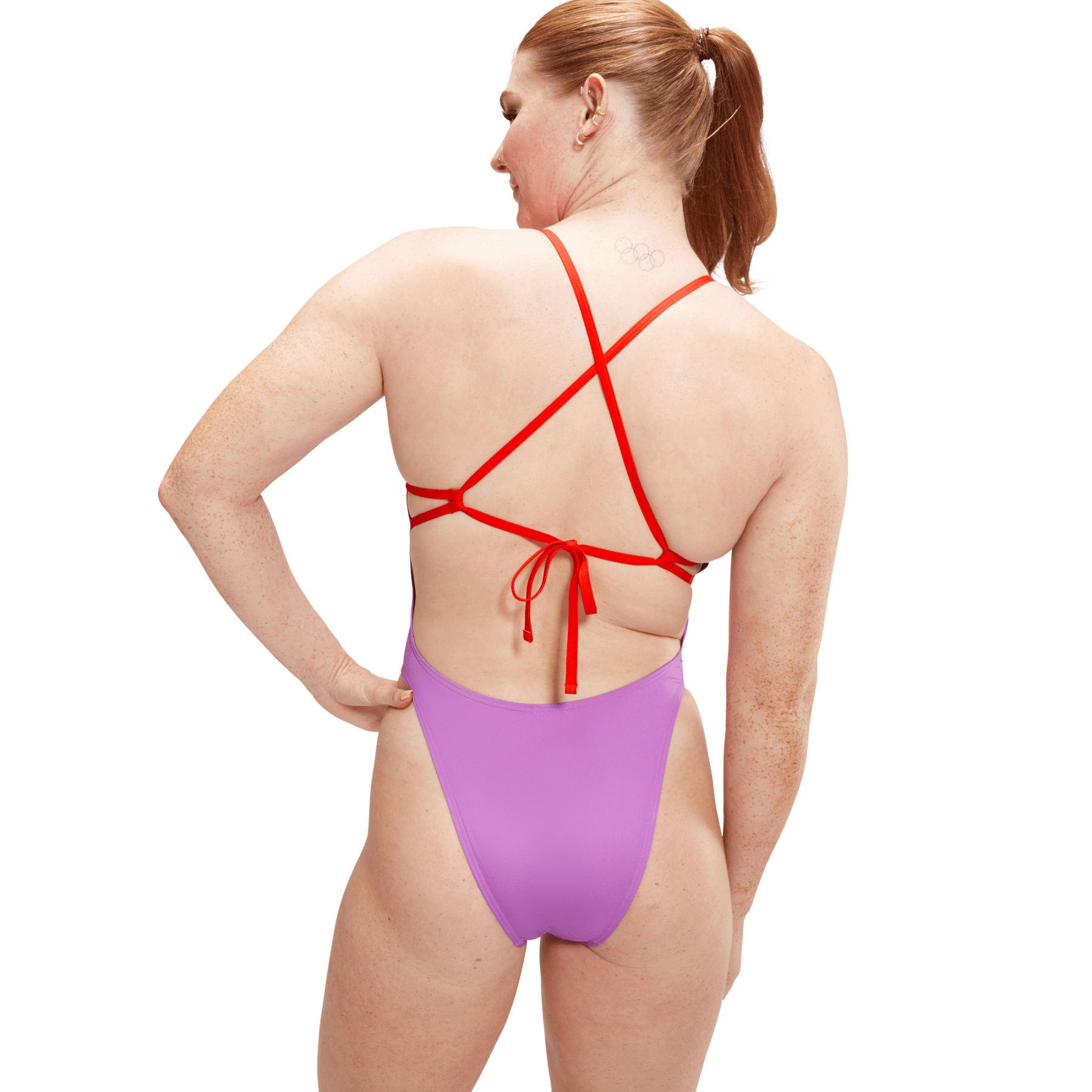 Solid Lattice Tie - Back naisten uimapuku, lilaSpeedo