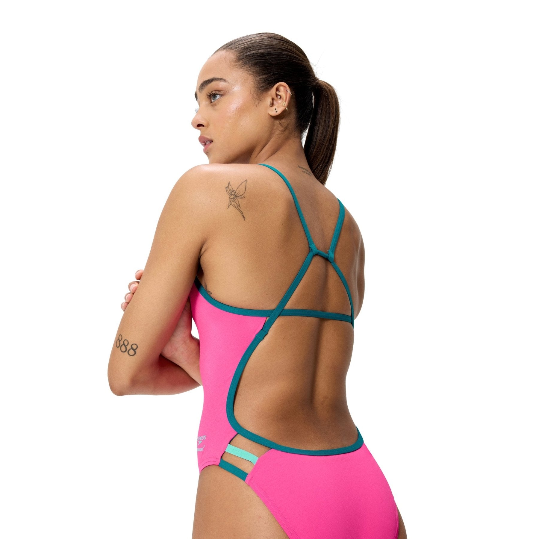 Solid Tri Back naisten uimapuku, pinkki - sininenSpeedo