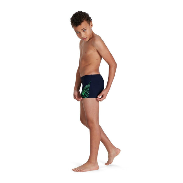 Medley Logo Aquashort JR boys swim trunks, dark blue-green