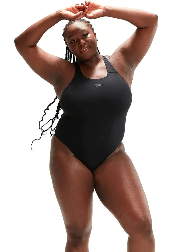 Speedo Eco Endurance+ Medalist naisten plus size uimapuku musta – kloorinkestävä ja nopeasti kuivuva