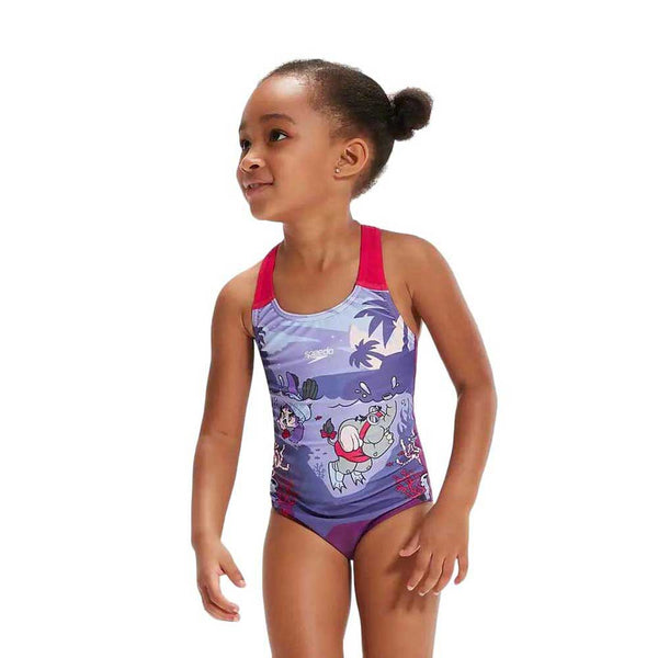 LTS Printed Racerback JR girls swimsuit, purple