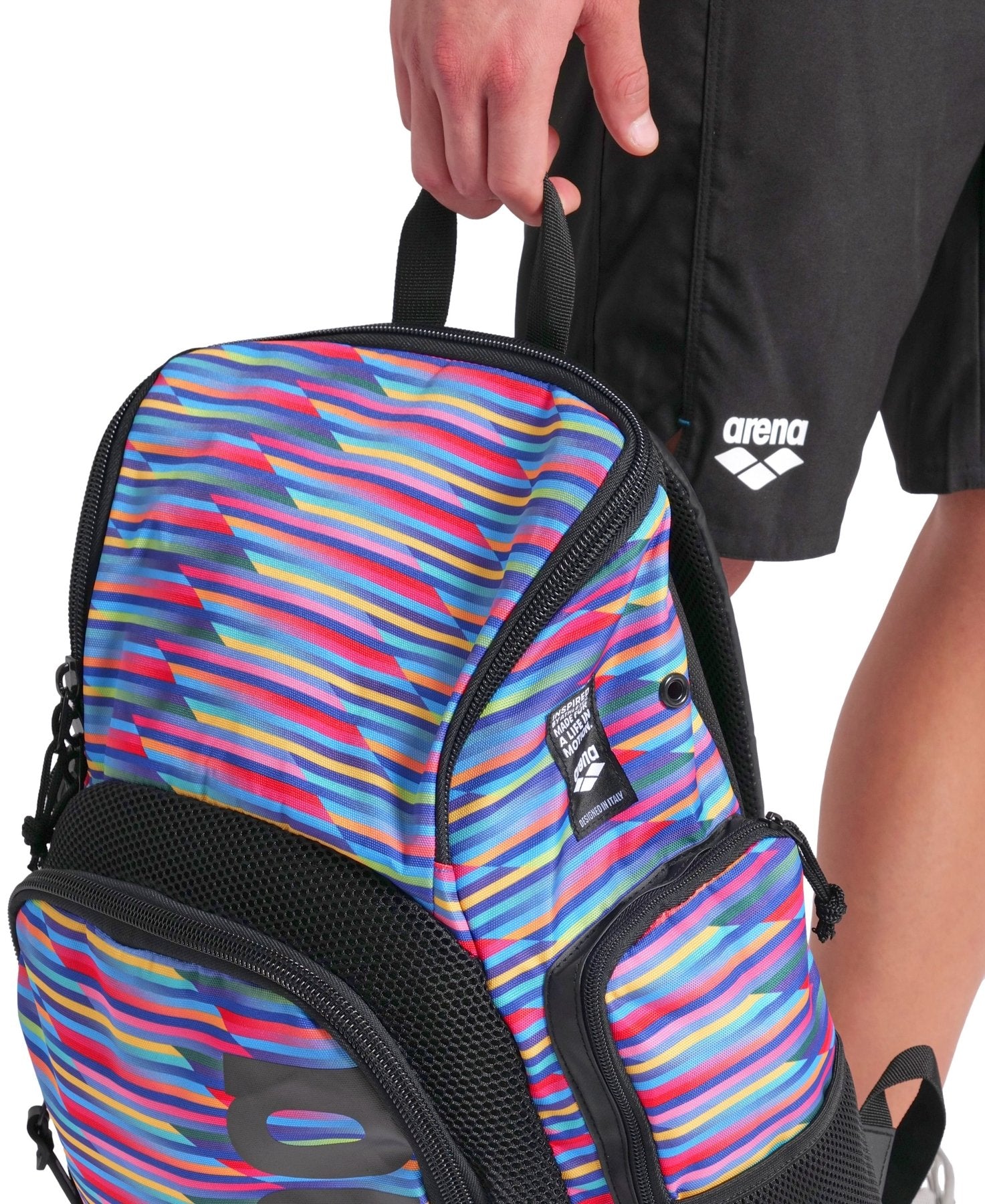 Spiky III Backpack 35 reppu, Allover Racing Stripes - Arena