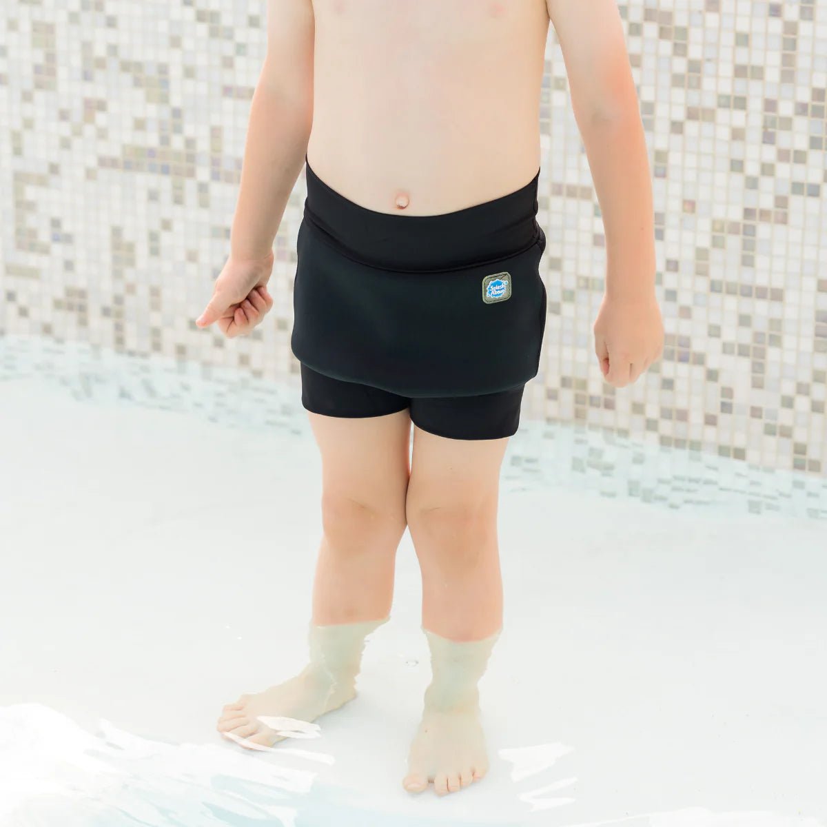 Splash Shorts Child lasten uimahousut inkontinenssisuojalla, mustaSplashy