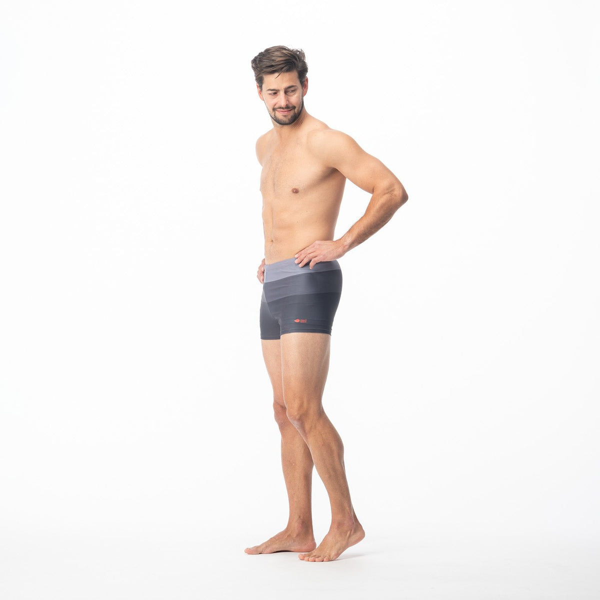 Stripe miesten boxer-uimahousut, harmaa raita