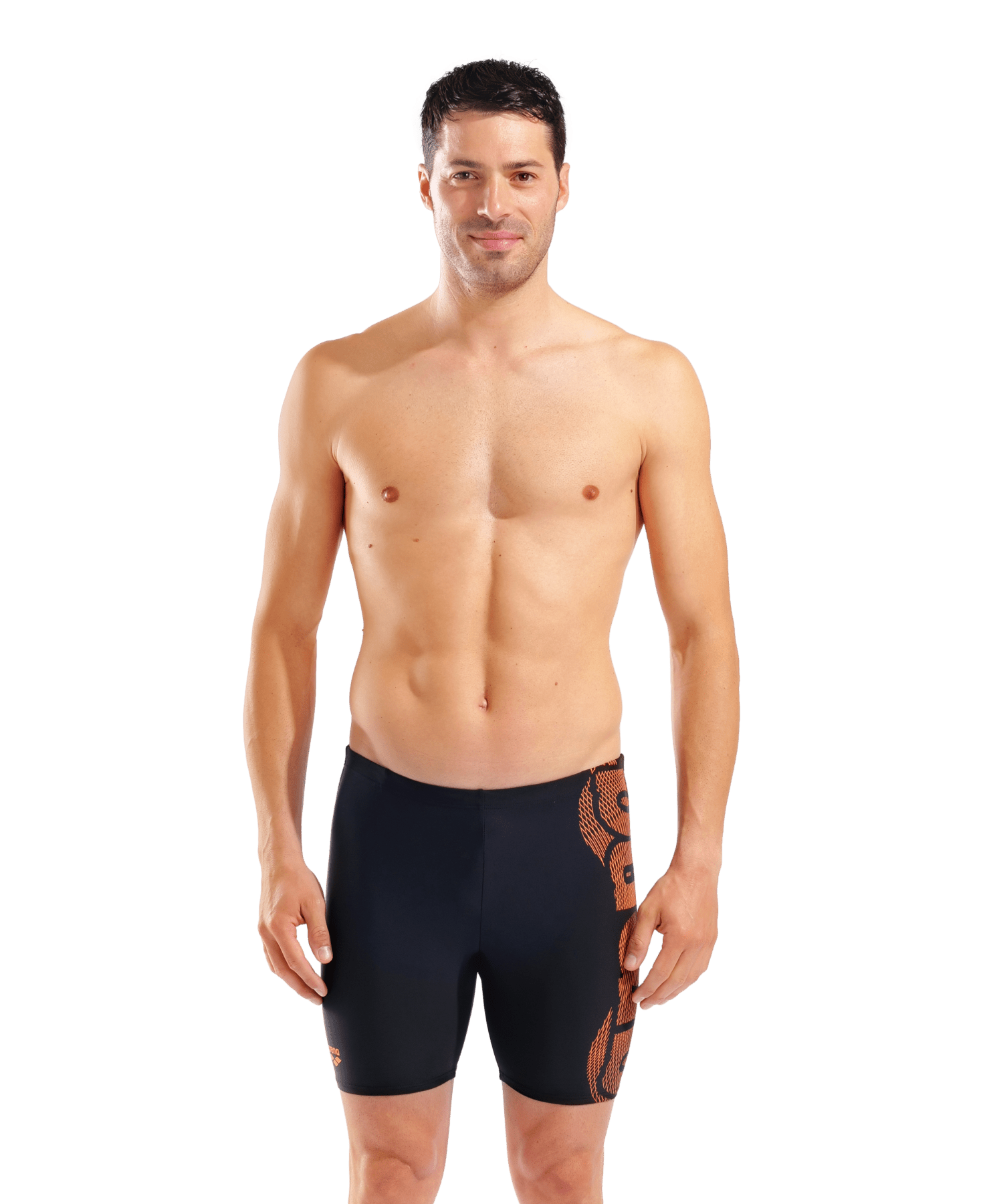 Swim Mid Jammer Graphic miesten uimahousut, musta - oranssiArena