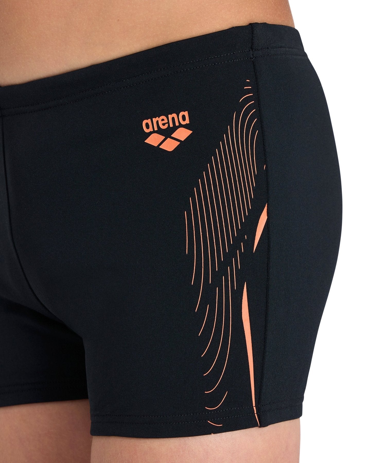 Swim Short Graphic poikien uimahousut, musta - oranssiArena