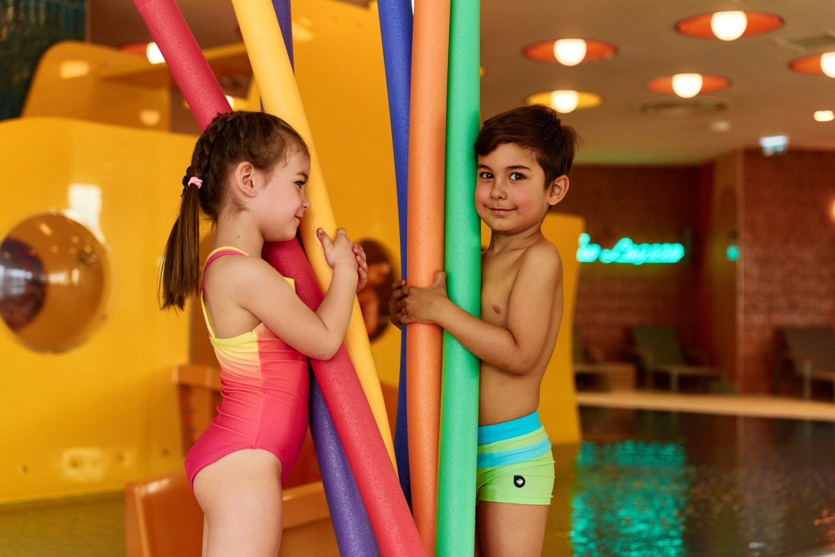 Tahu Kids lasten boxer-uimahousut, vihreä-vaaleansininen