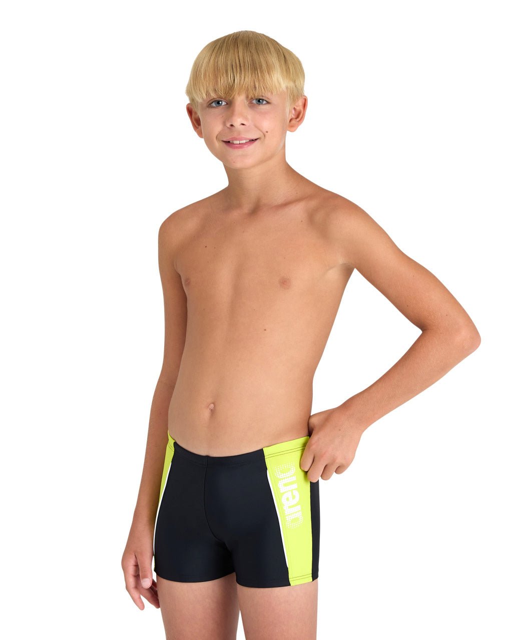 Thrice Jr Short R poikien uimahousut, musta - keltainen - Arena