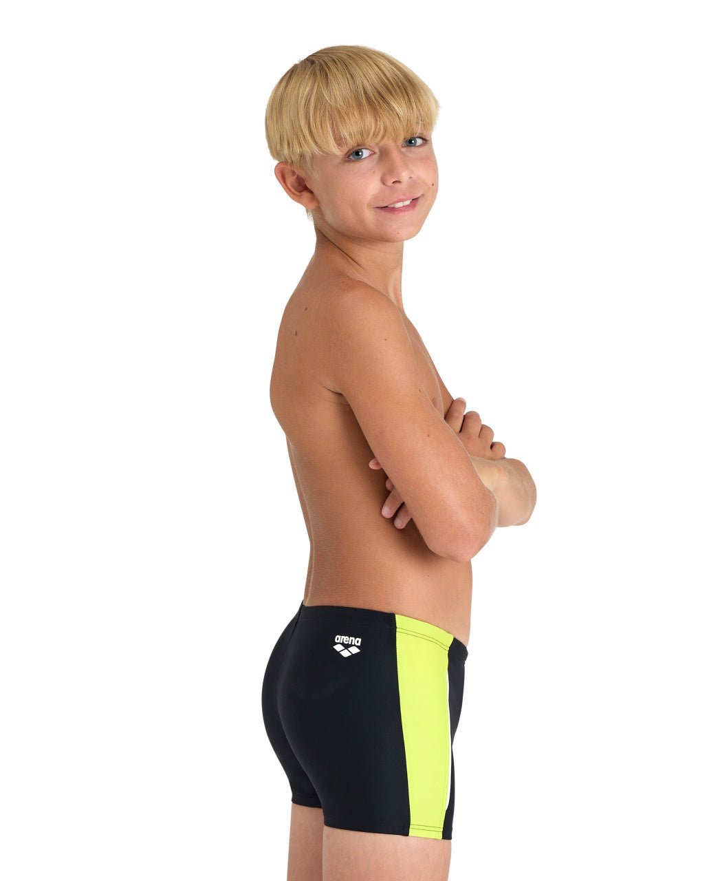 Thrice Jr Short R poikien uimahousut, musta - keltainen - Arena