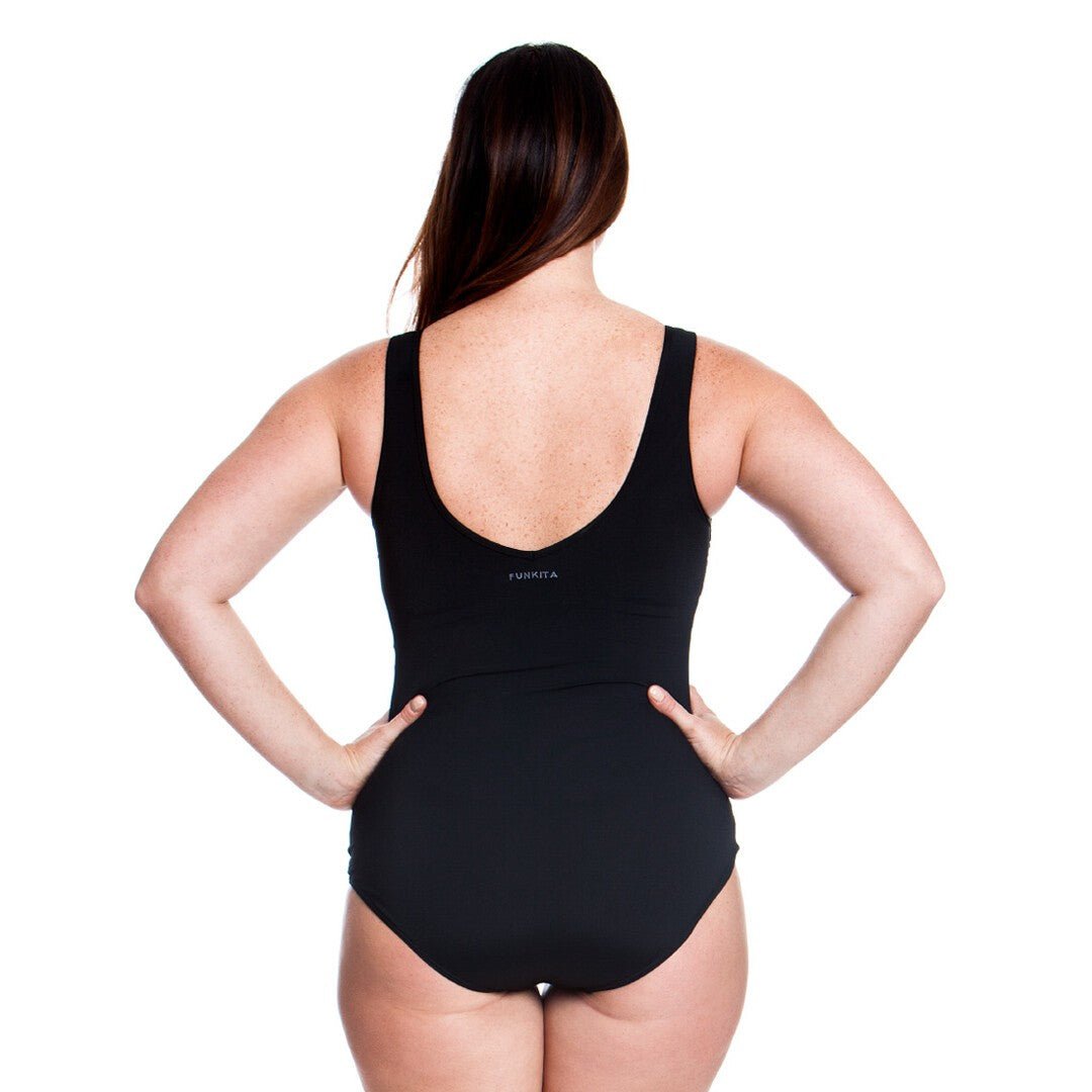 Zip Front One piece uimapuku, musta - Aquaction.fi