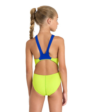 Team Swim Tech girls swimsuit, lime