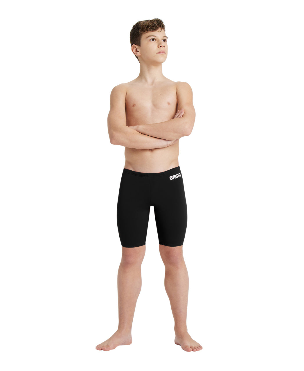 Solid Jr Jammer boys' swimming trunks, black