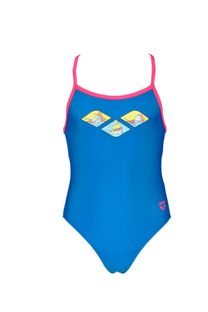 Training Kids girls swimsuit, turquoise