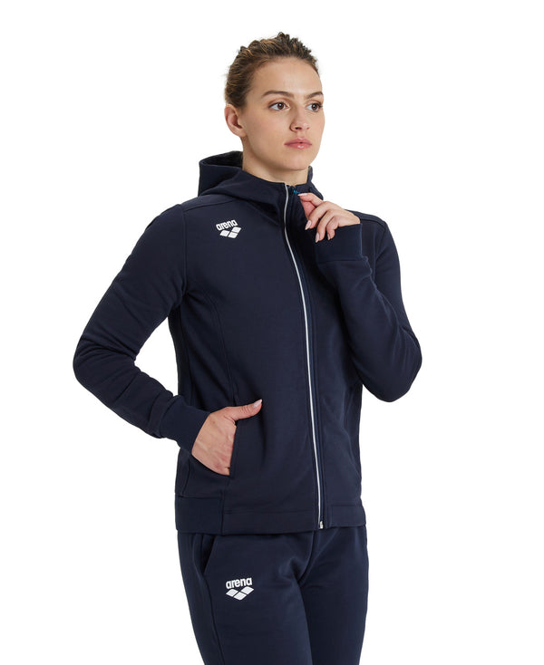 Team Hooded Panel women's jacket, navy blue