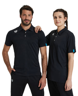 Team short-sleeved polo shirt, black