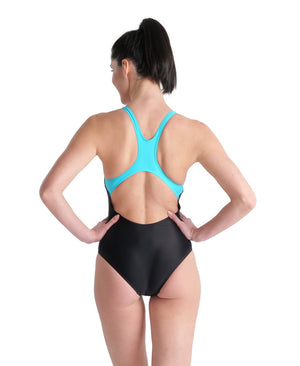 Swim Pro Back Graphic women's swimsuit, blue-black