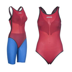 Carbon DUO TOP women's racing top, dark red