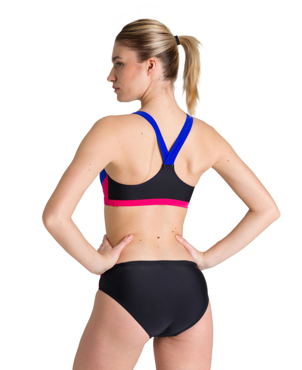 Ren Naisten kaksiosainen bikini, musta/sini-pinkki