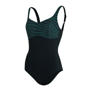 ContourLustre Printed naisten uimapuku, musta-harmaa