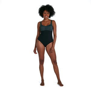 ContourLustre Printed naisten uimapuku, musta-harmaa