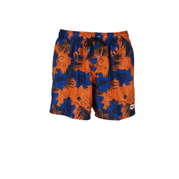 Fundamentals men's beach shorts, orange-patterned