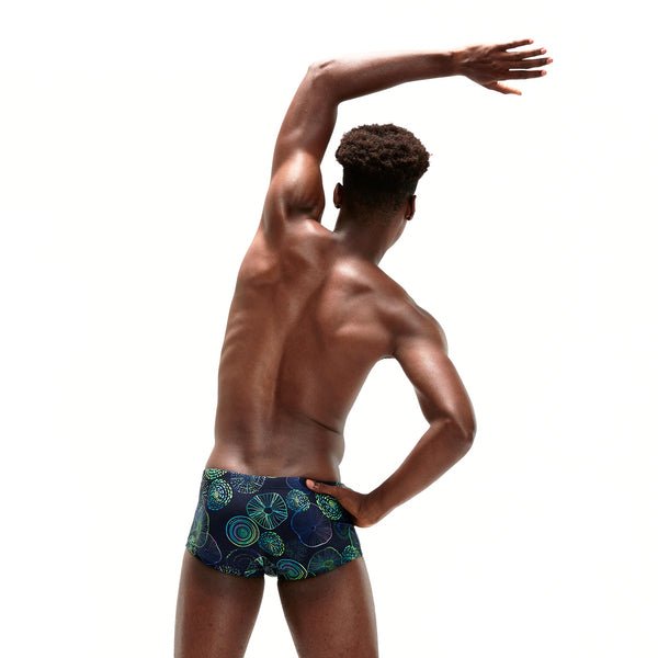 17cm Club Training Allover Brief miesten uimahousut, tummansini - vihreäSpeedo
