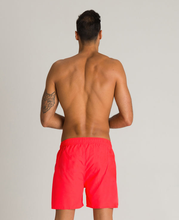 Fundamentals Logo men's swim shorts, red-black