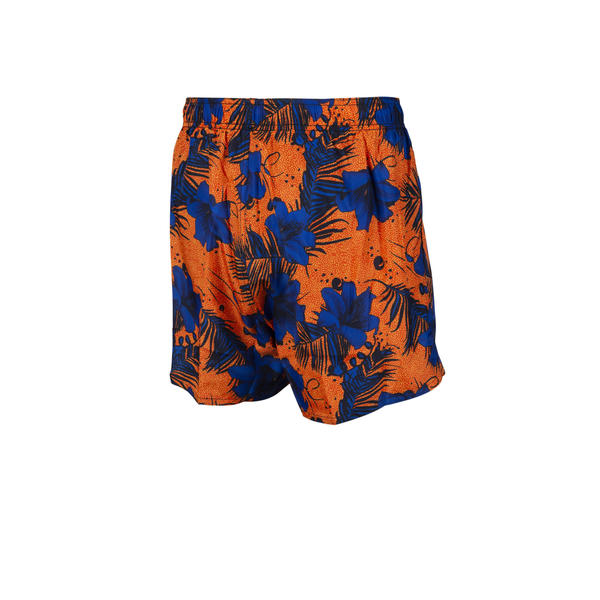 Fundamentals men's beach shorts, orange-patterned