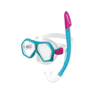 Children's swimming mask and snorkel, blue-pink