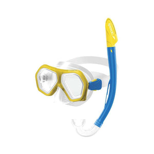 Children's swimming mask and snorkel, blue-yellow