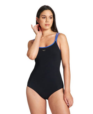 Emily Cross Back Women's swimsuit, black/blue